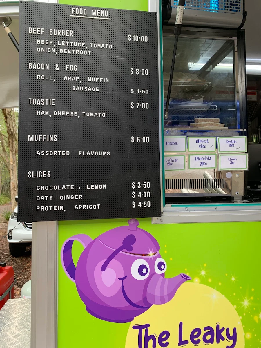 Menu, The Leaky Teapot