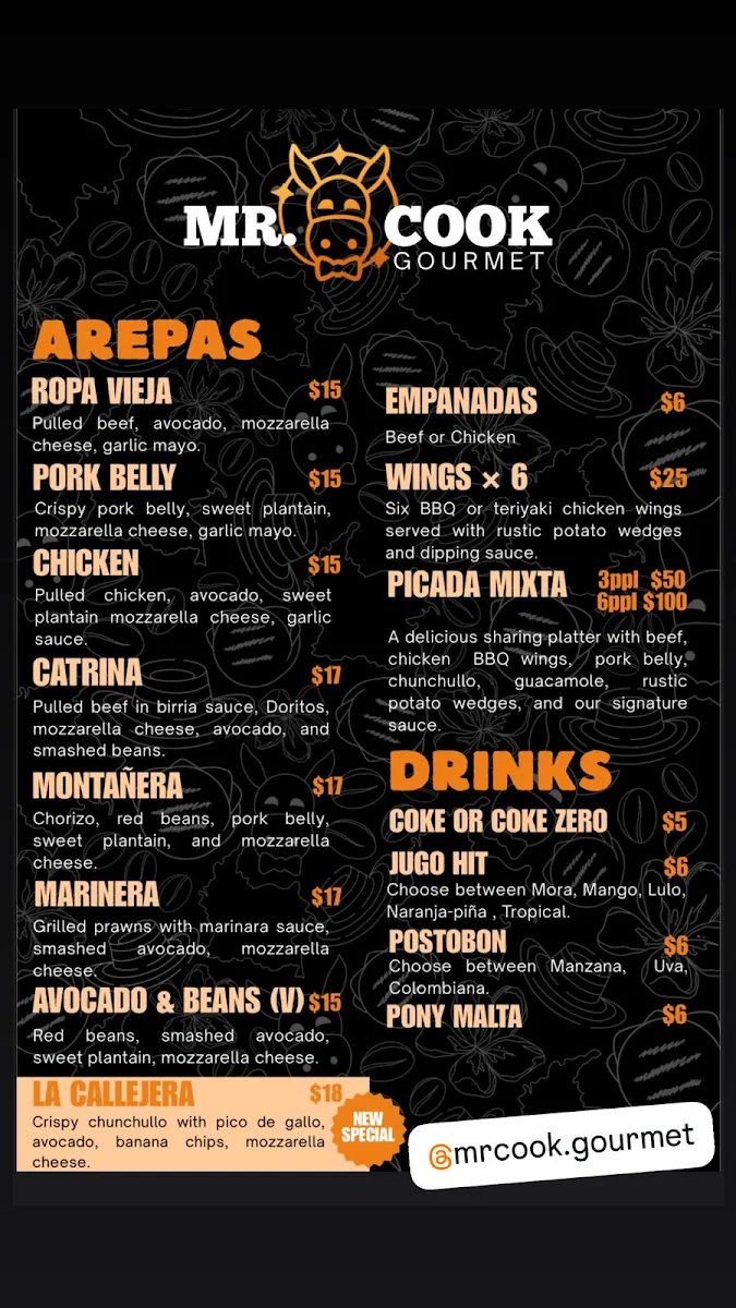 Menu, Mr.cook Melbourne