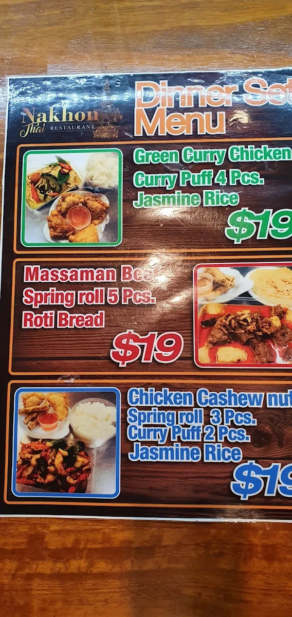 Menu, Thai Rose