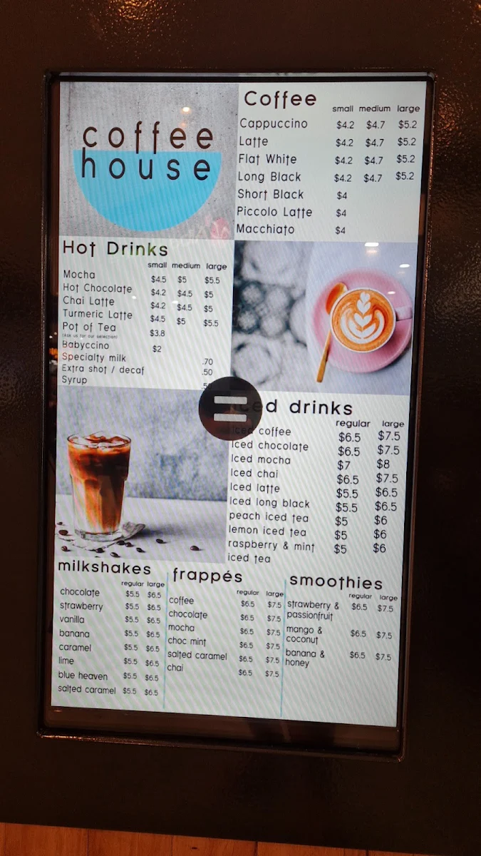Menu, Coffee House