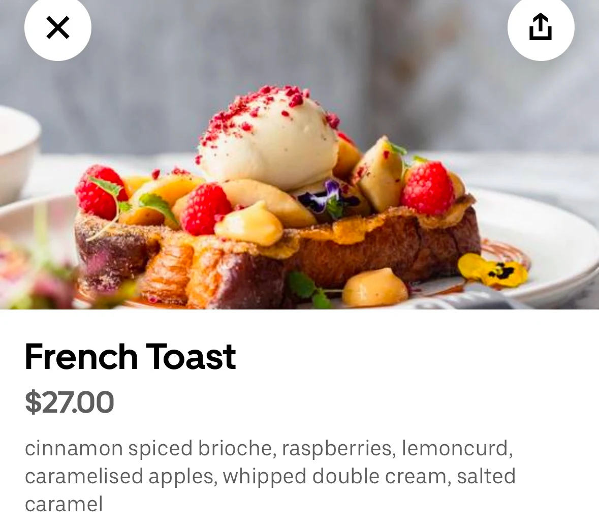 Menu, Darling Cafe