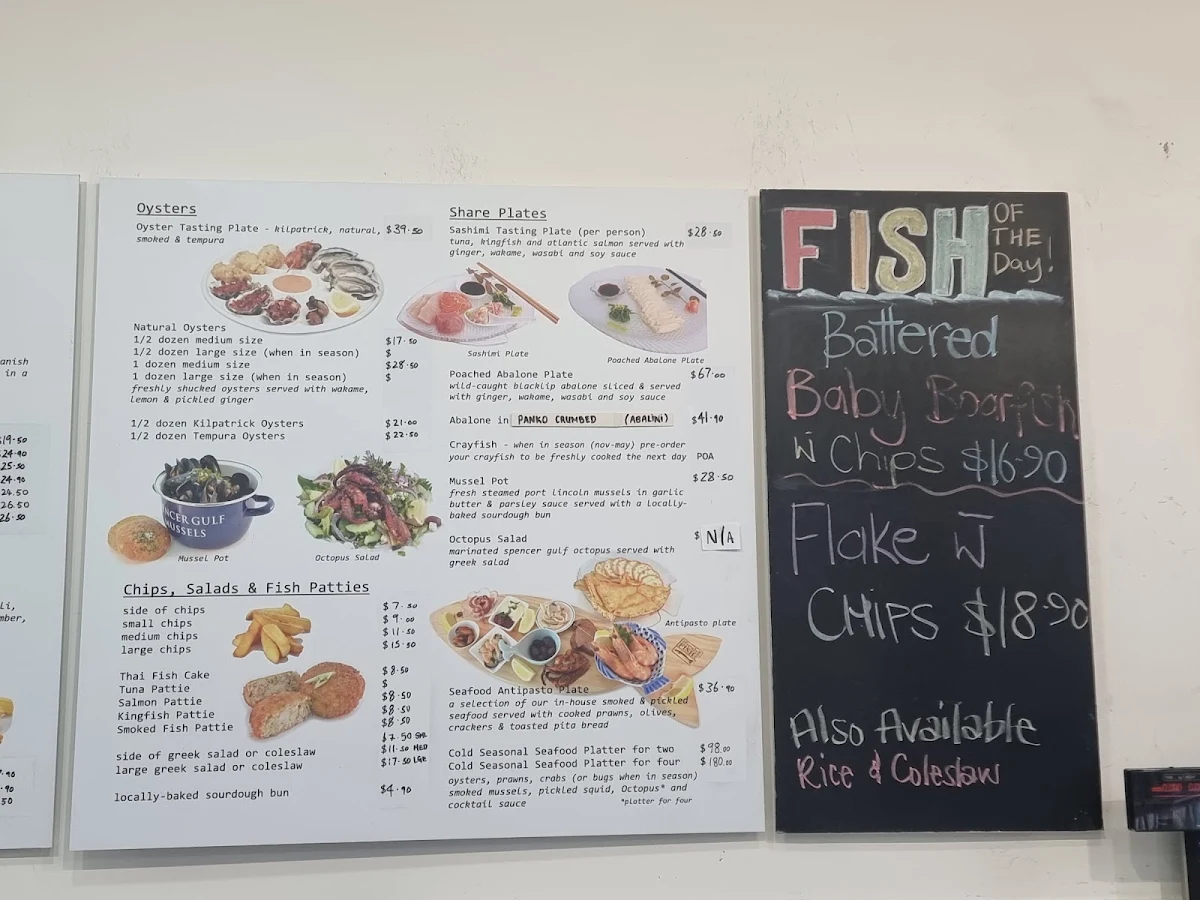 Menu, The Fresh Fish Place