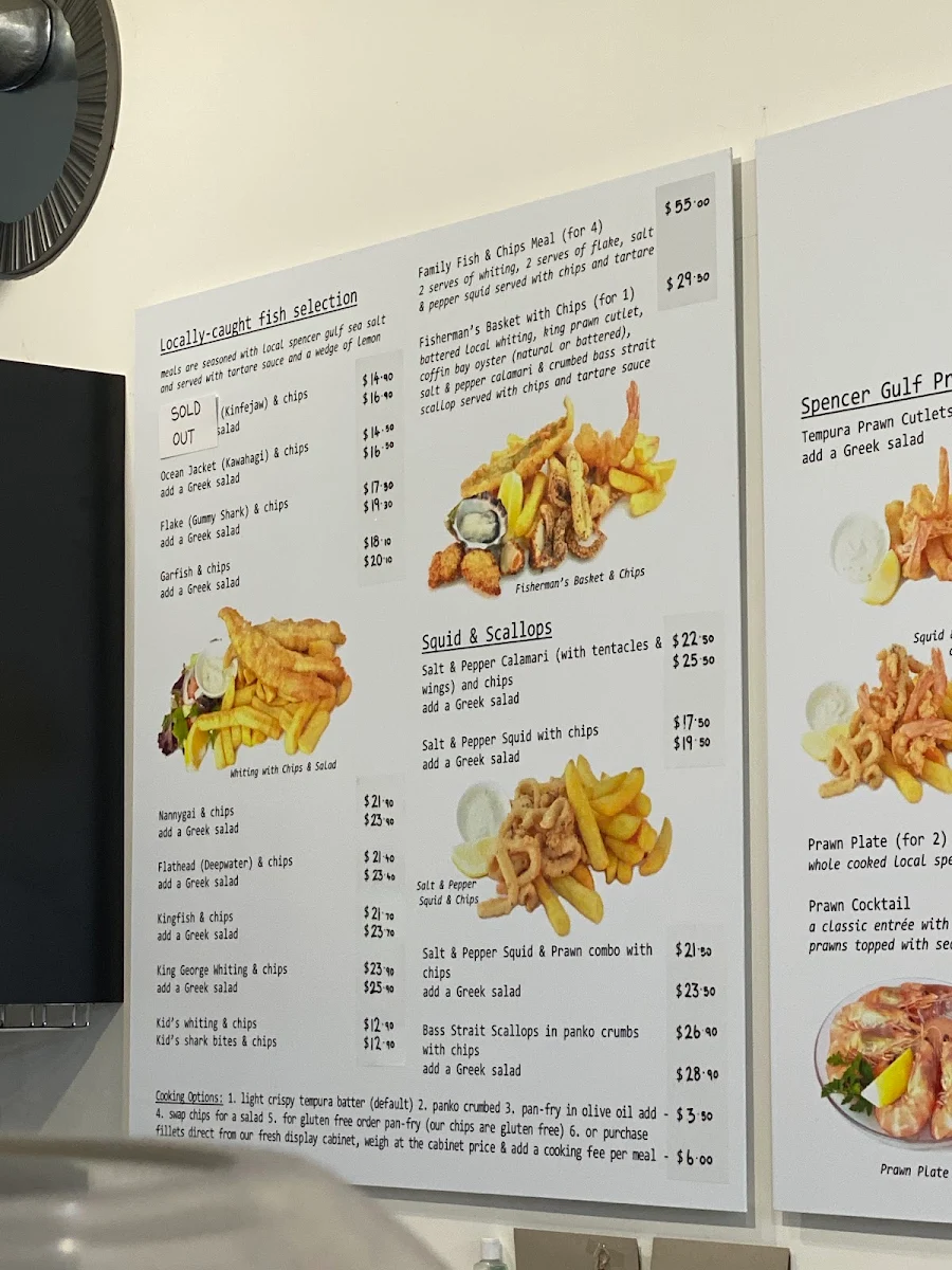 Menu, The Fresh Fish Place