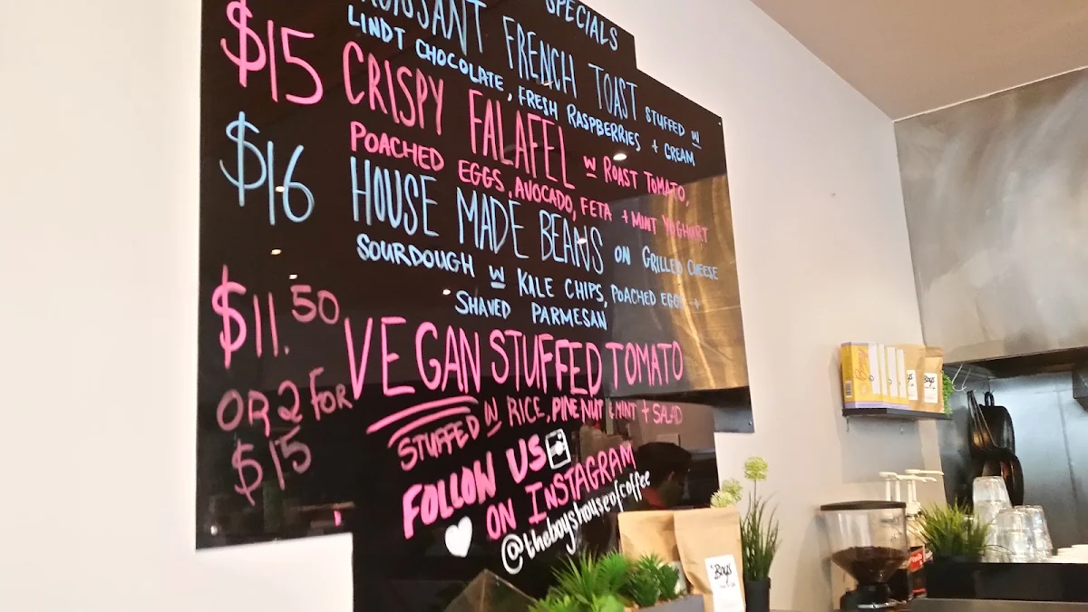 Menu, The Boys House of Coffee