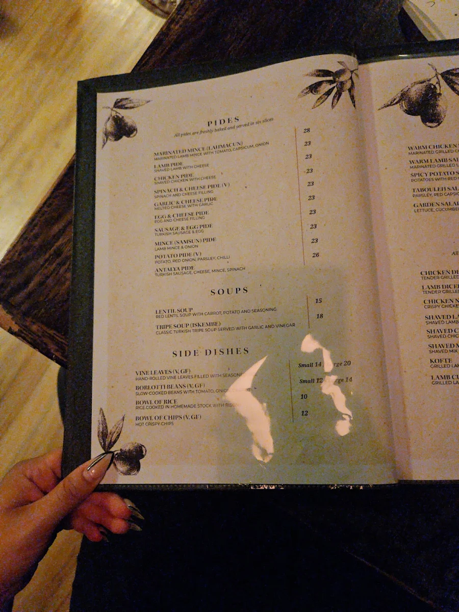Menu, Antalya Turkish Restaurant