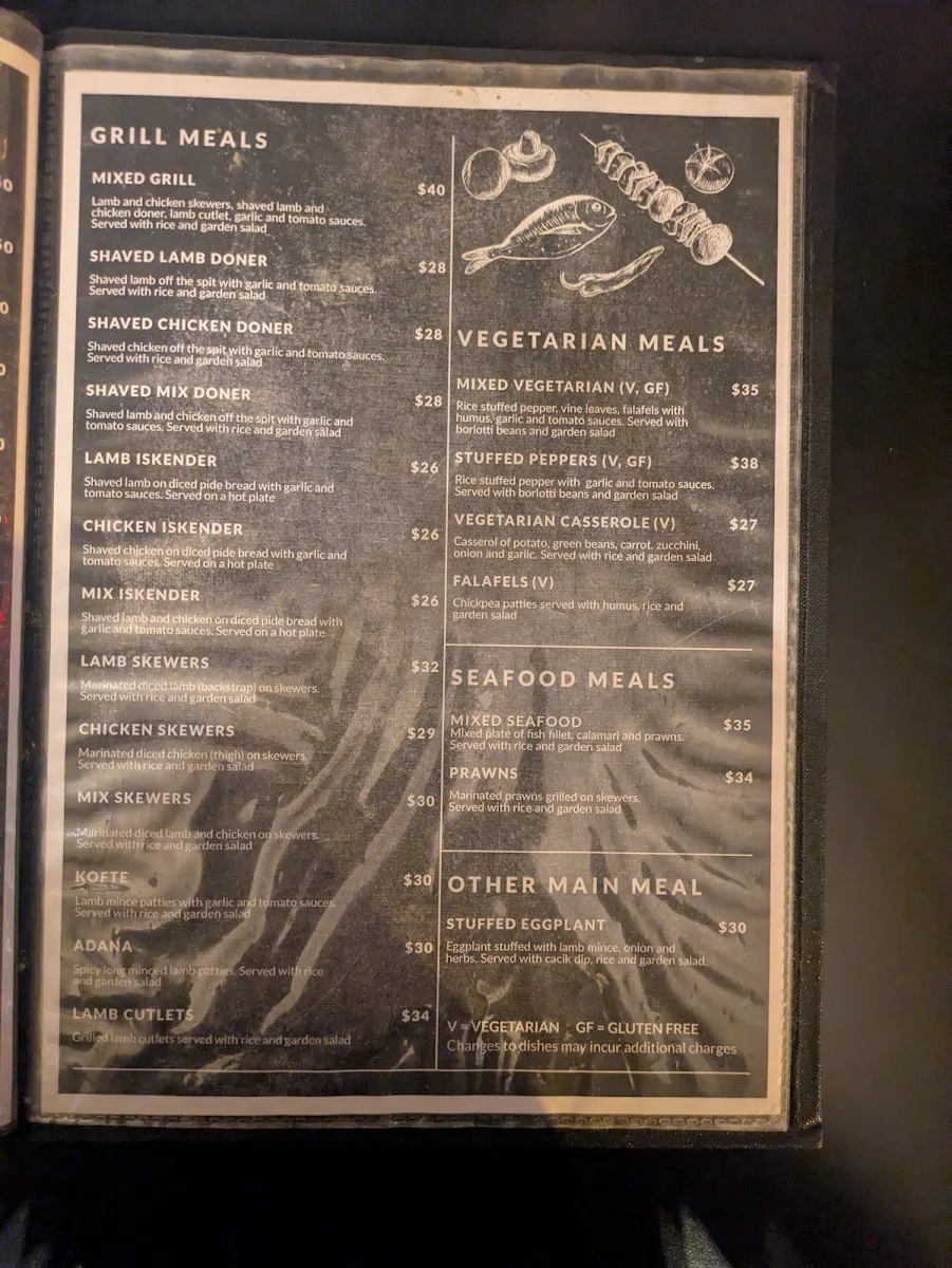 Menu, Antalya Turkish Restaurant