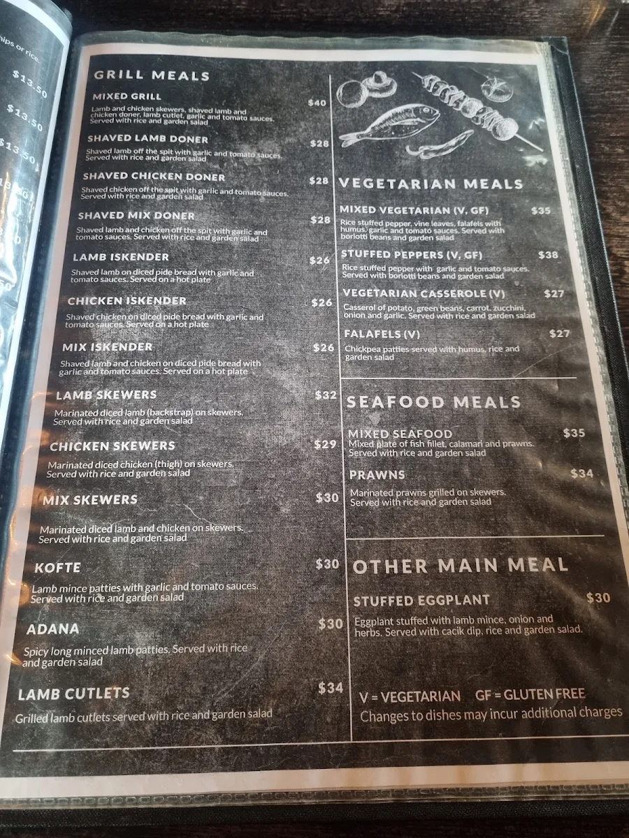 Menu, Antalya Turkish Restaurant