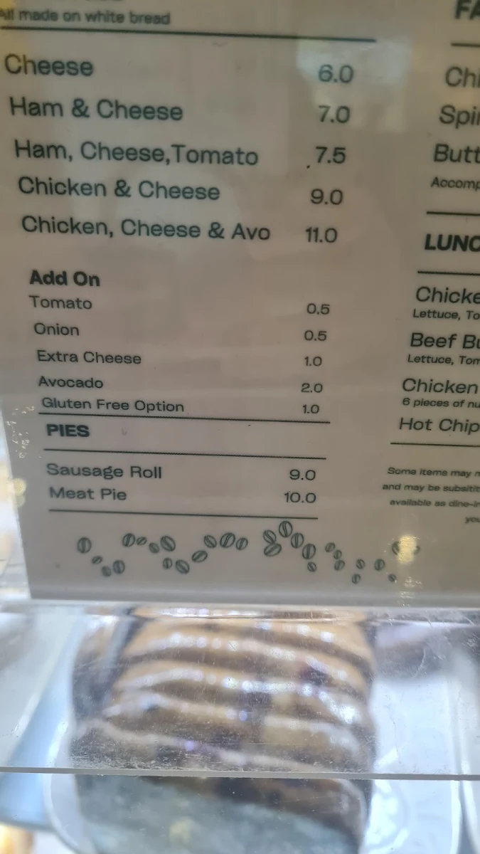 Menu, Cafe Two 14 Chermside