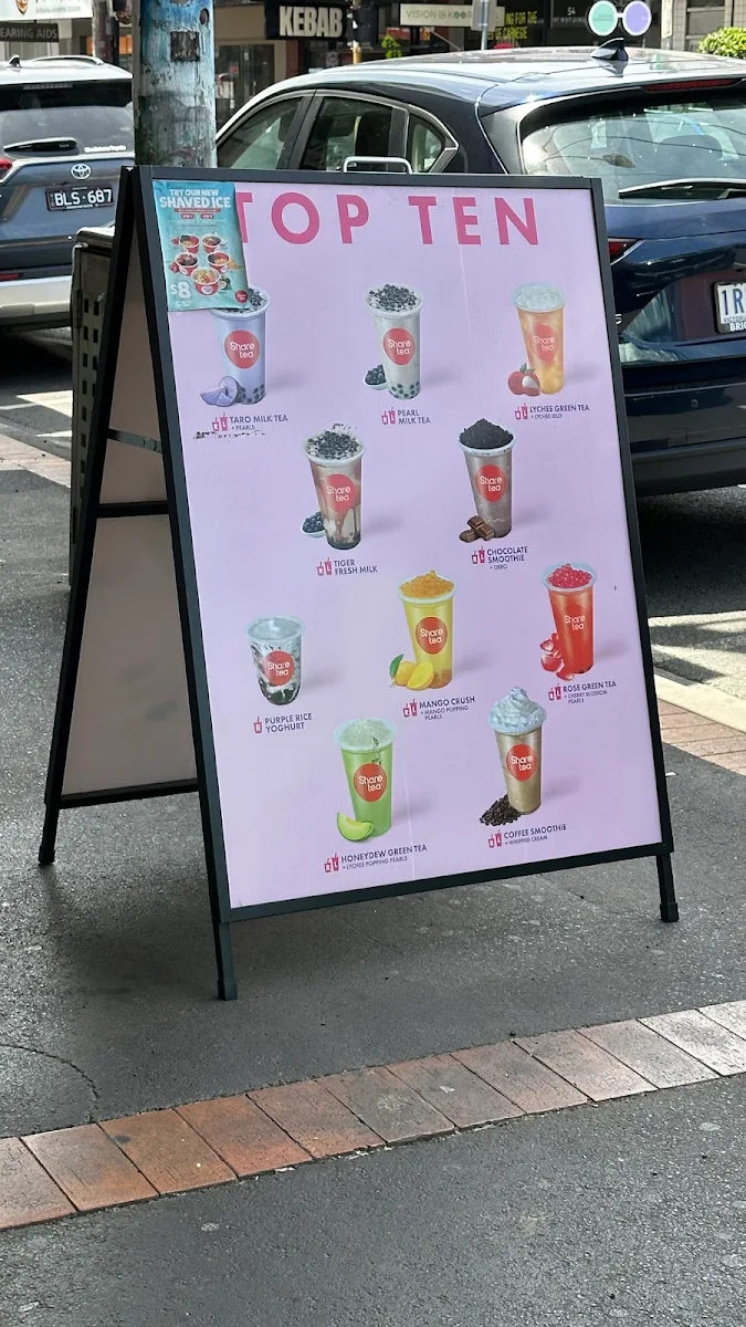 Menu, Sharetea Carnegie “Under New Management”