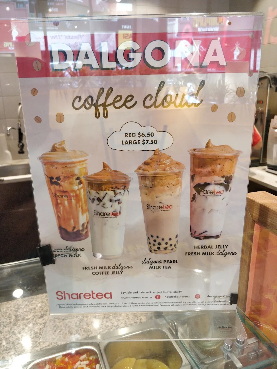 Menu, Sharetea Carnegie “Under New Management”