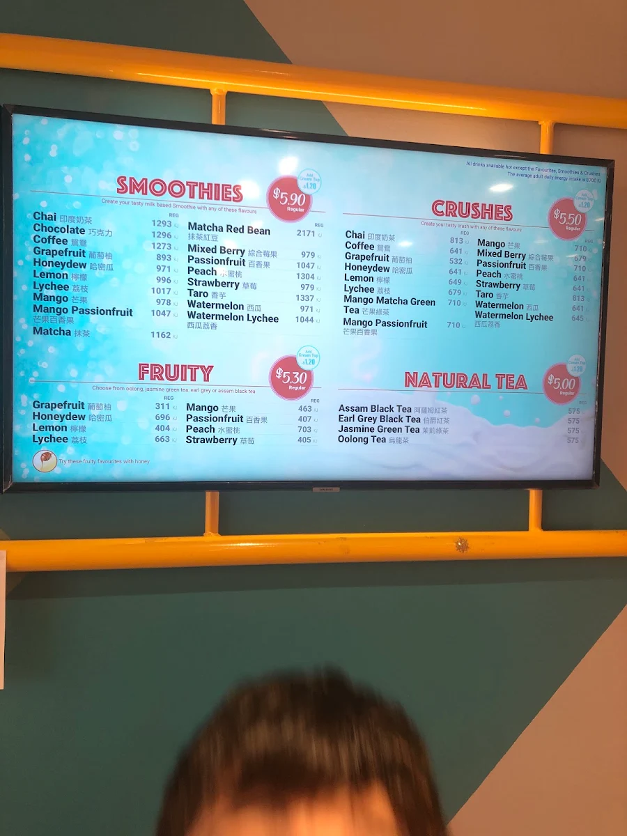 Menu, Sharetea Carnegie “Under New Management”