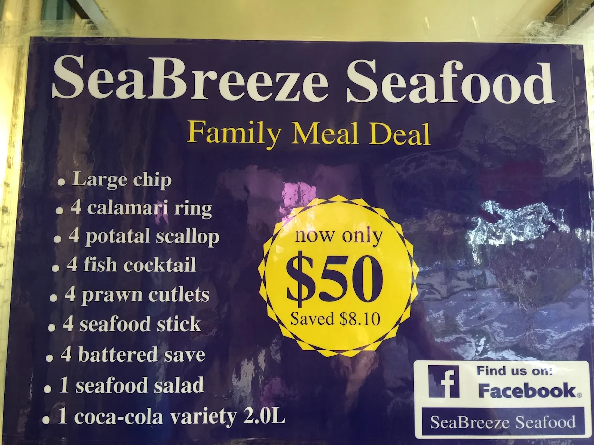 Menu, Seabreeze Seafoods