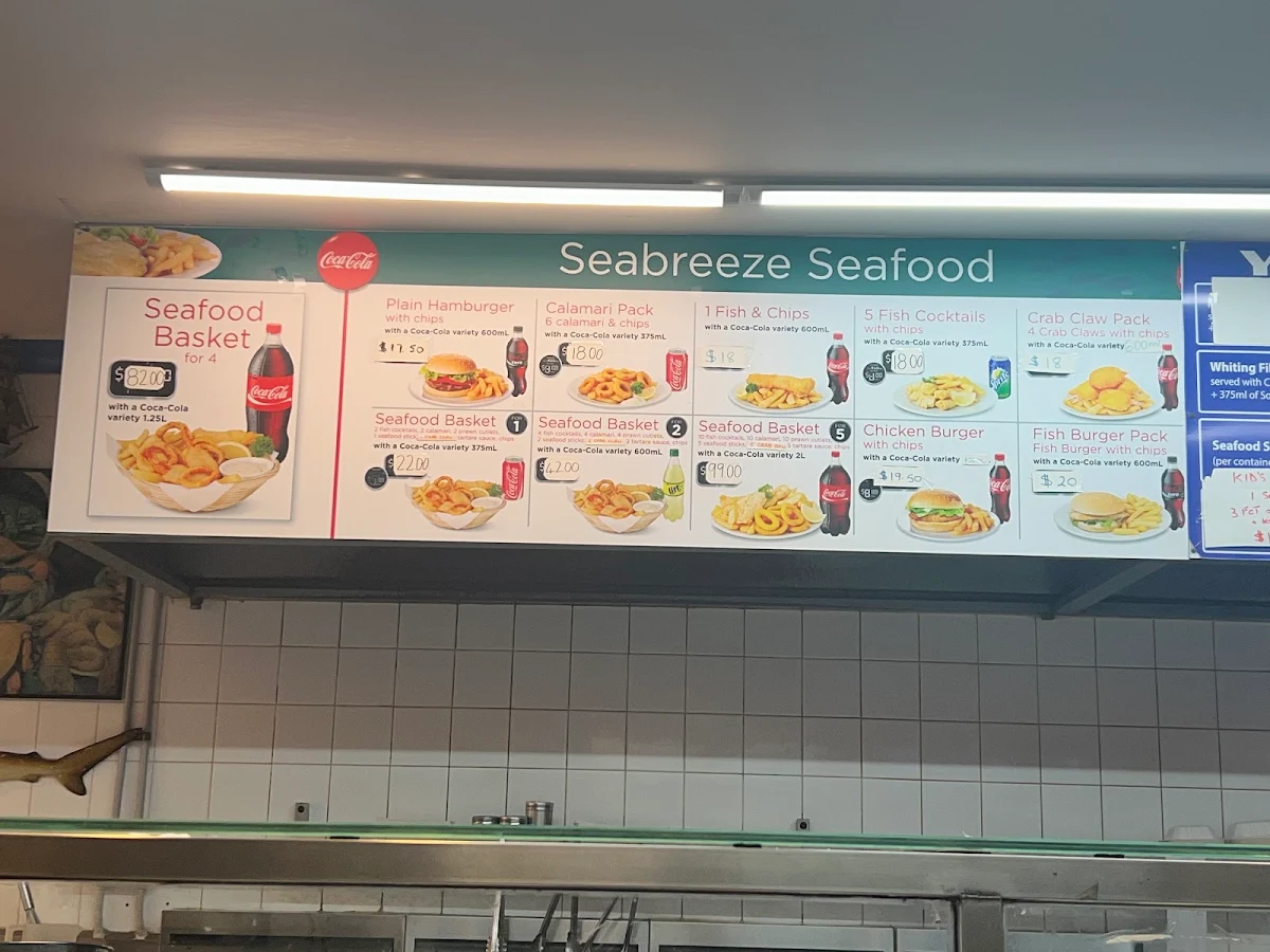 Menu, Seabreeze Seafoods