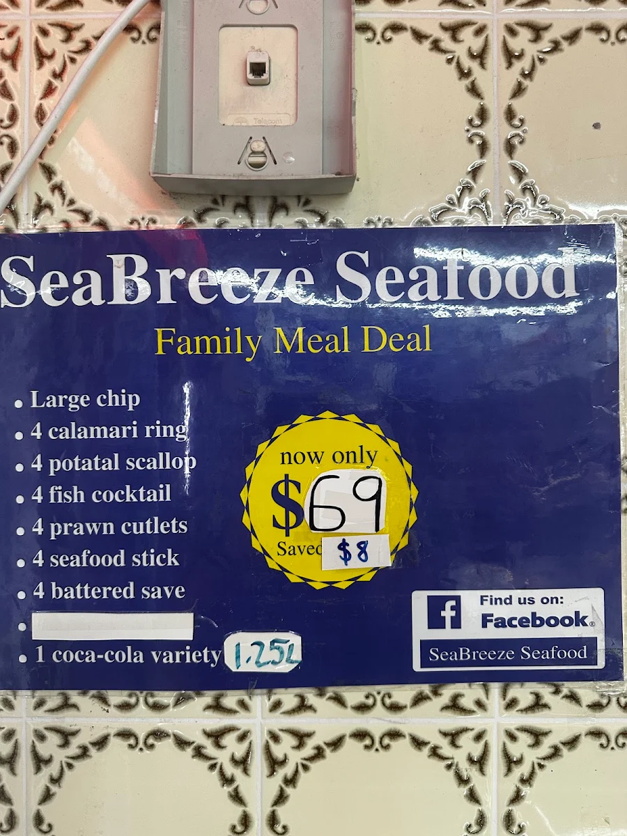 Menu, Seabreeze Seafoods