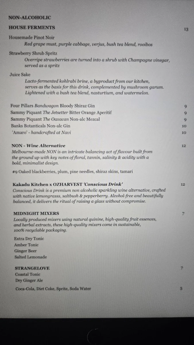 Menu, Navi