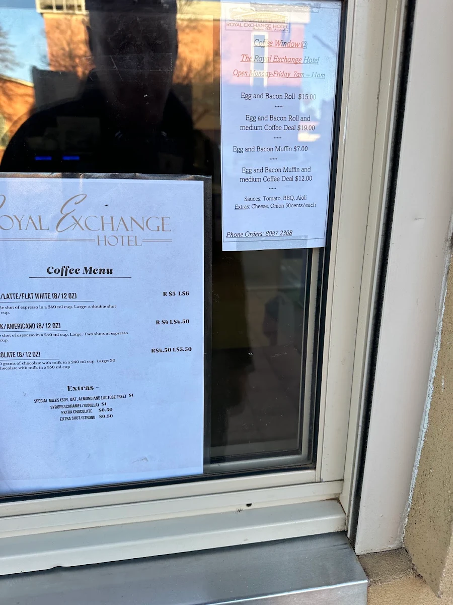 Royal Exchange coffee window cover