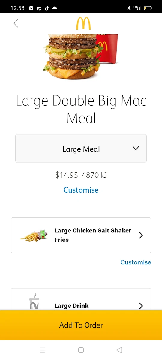 Menu, McDonald's Townsville Thuringowa