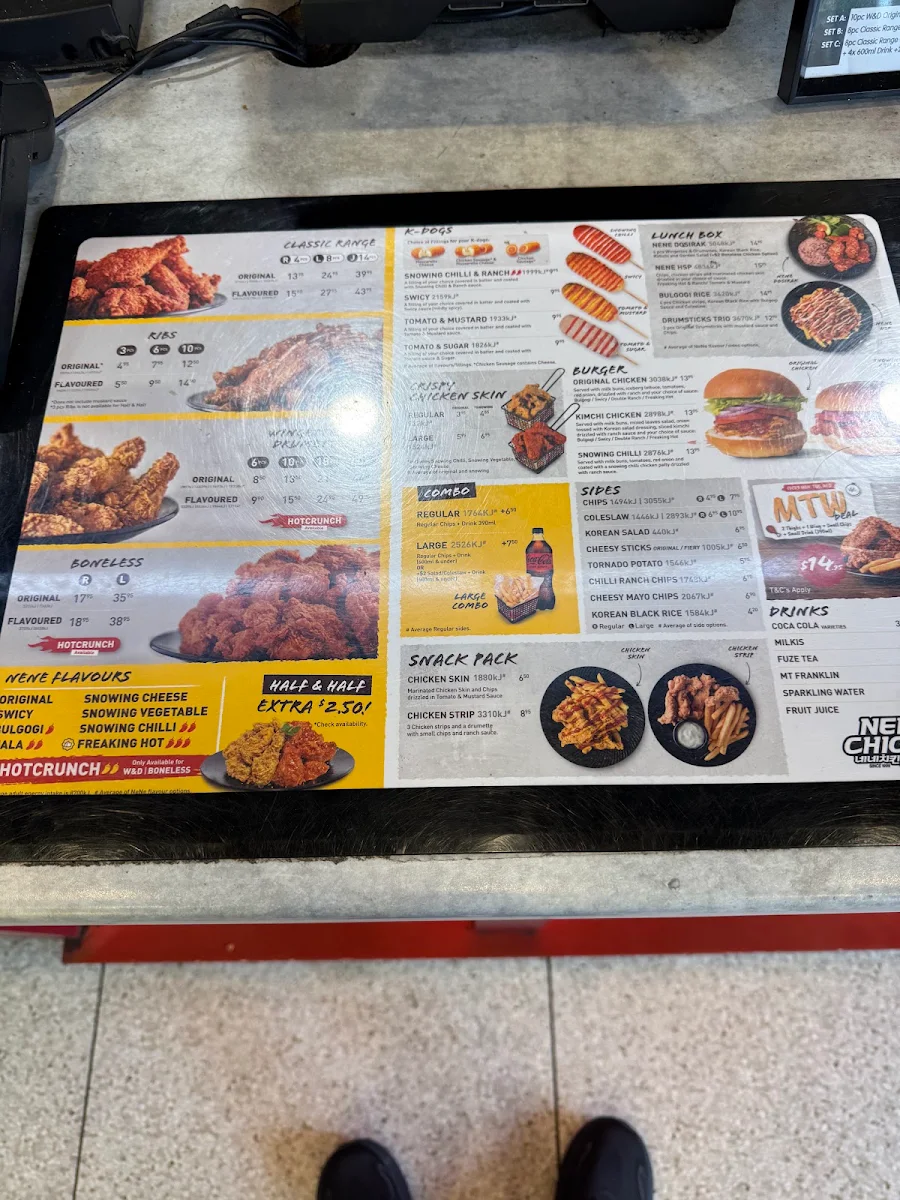 Menu, Nene Chicken Point Cook