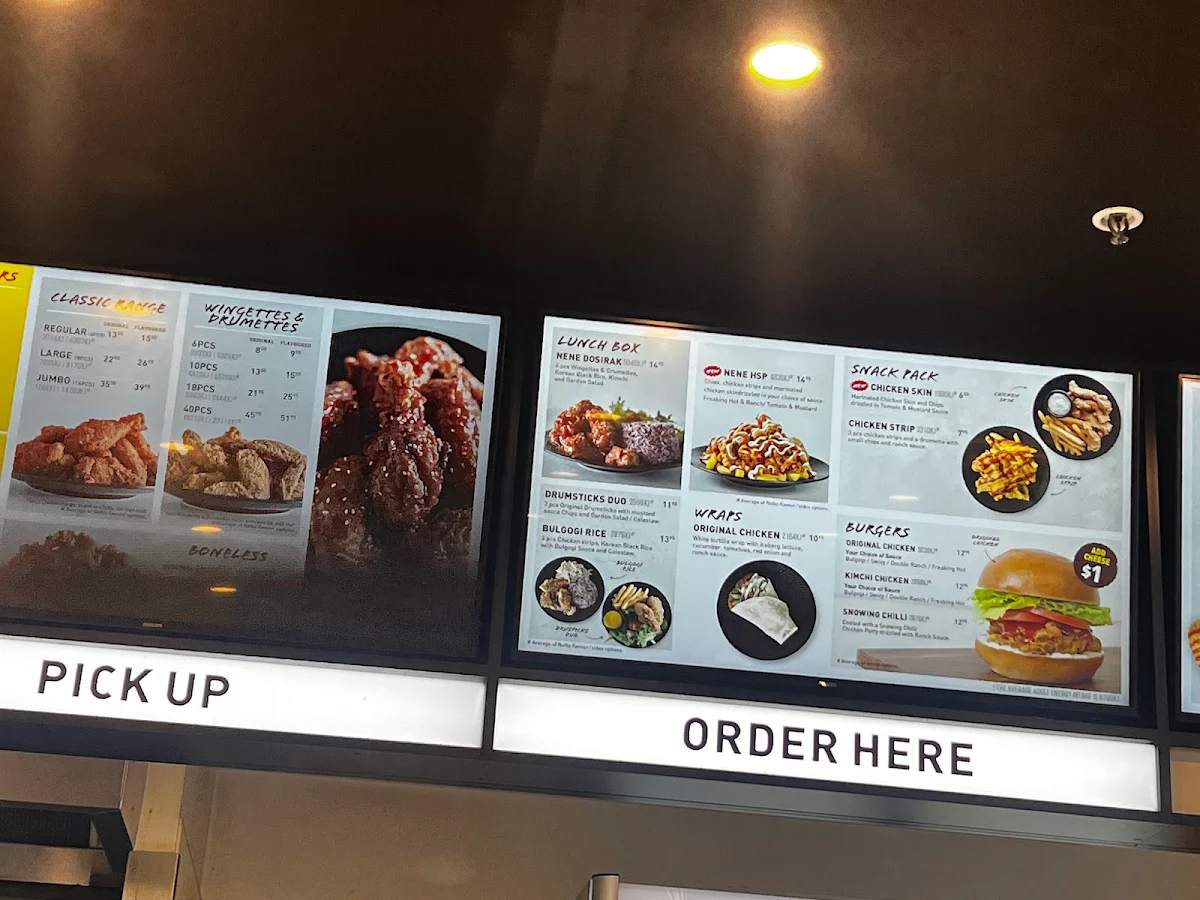Menu, Nene Chicken Point Cook