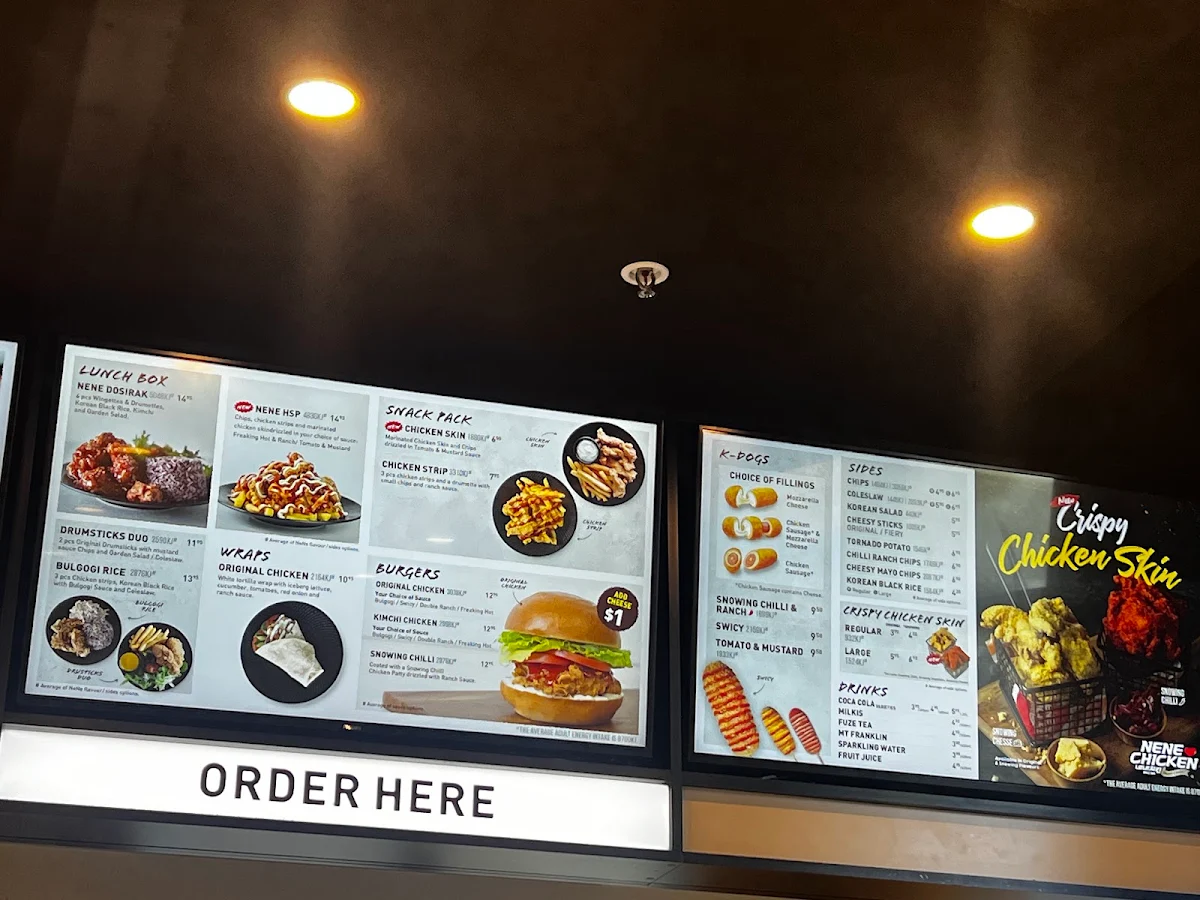 Menu, Nene Chicken Point Cook