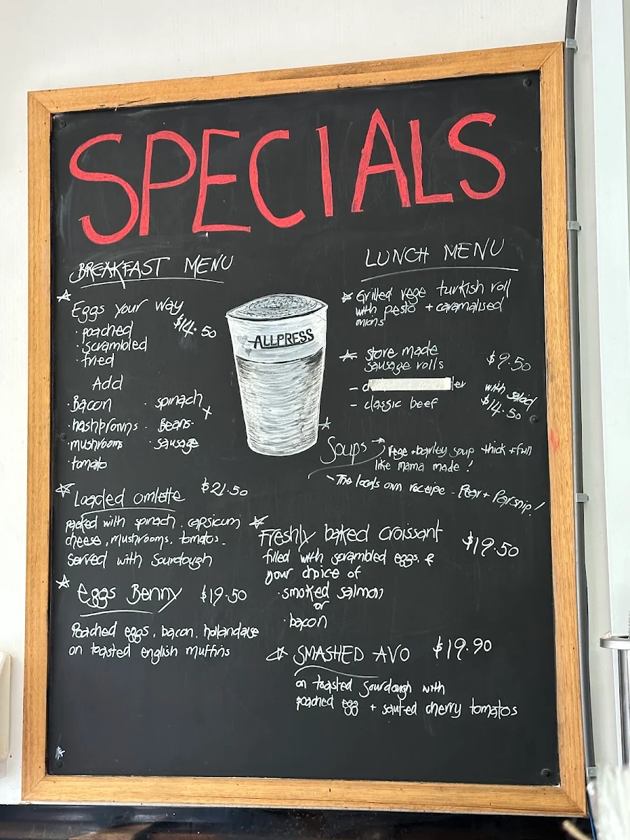 Menu, The Local Inverloch