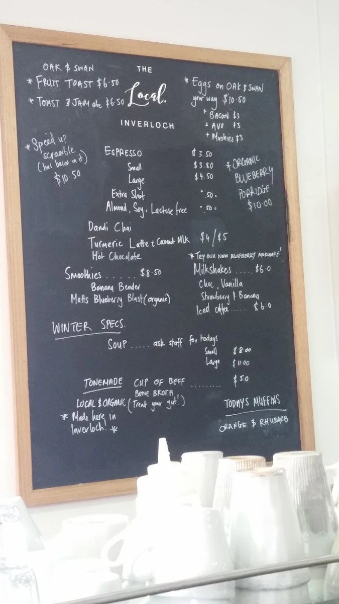 Menu, The Local Inverloch