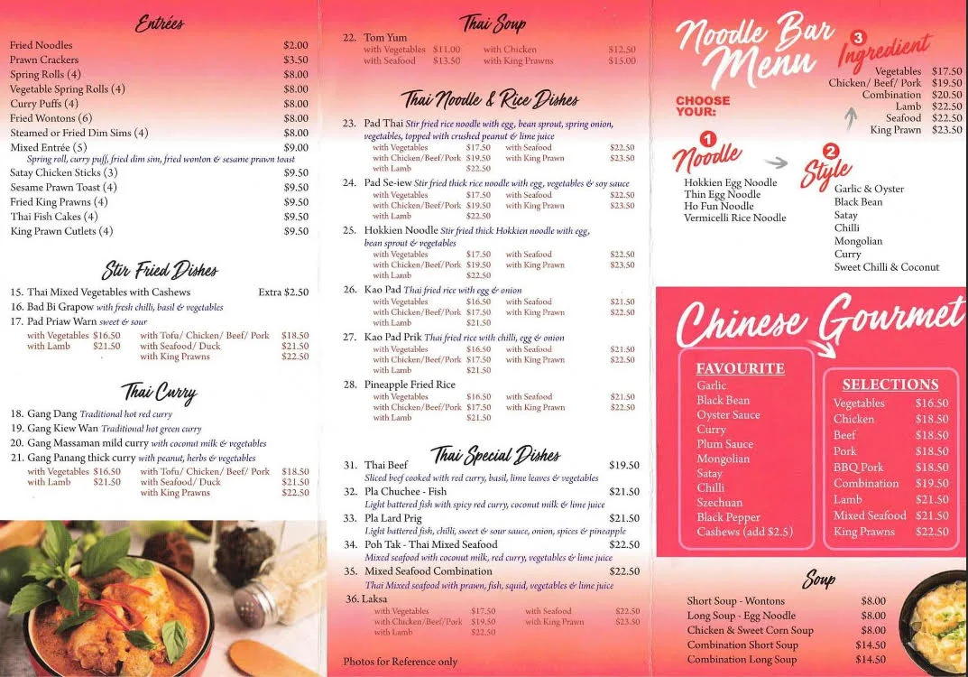 Menu, Greenbank Asian Kitchens