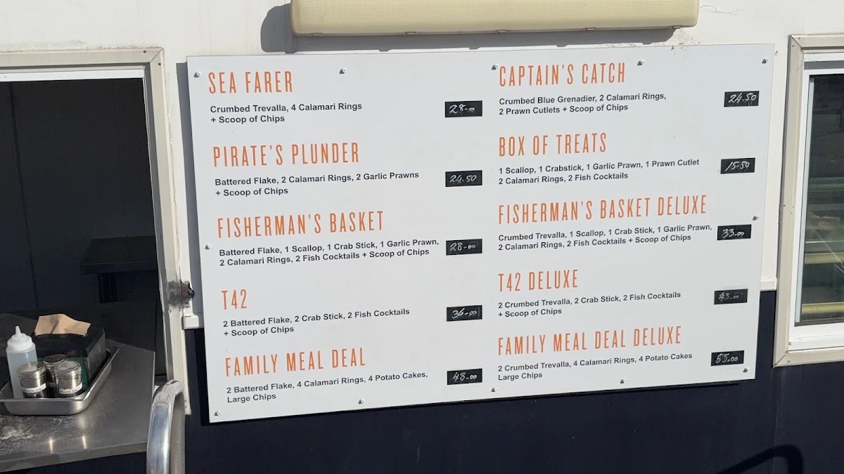 Menu, Flippers Cooked Seafood