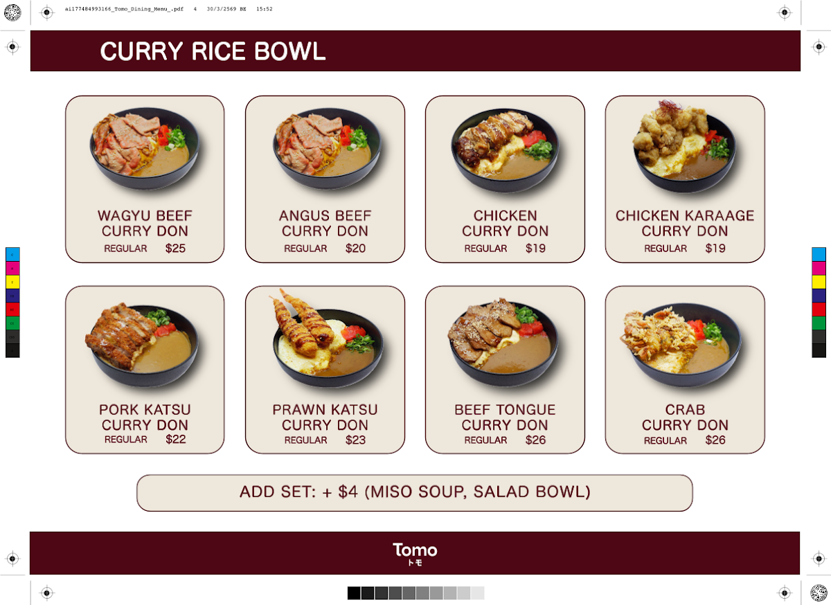 Menu, Tomo Donburi