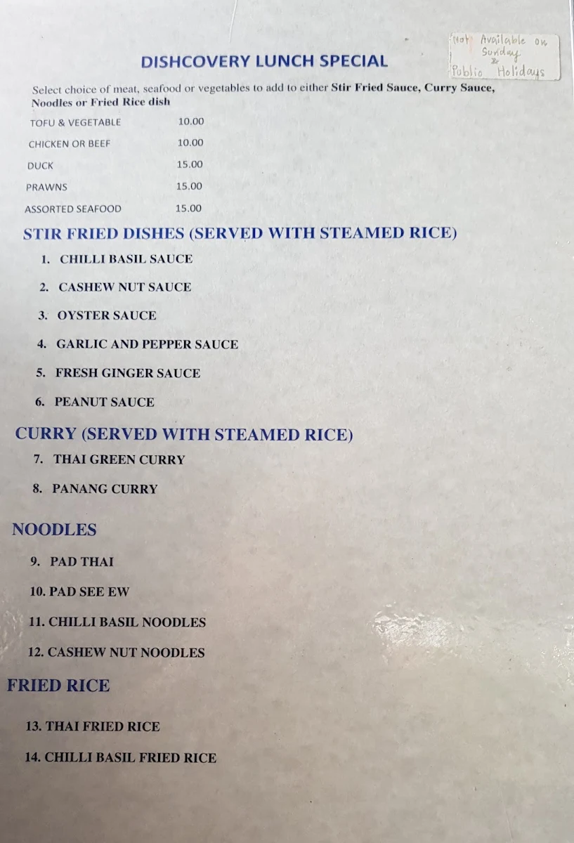 Menu, More Rice Haberfield
