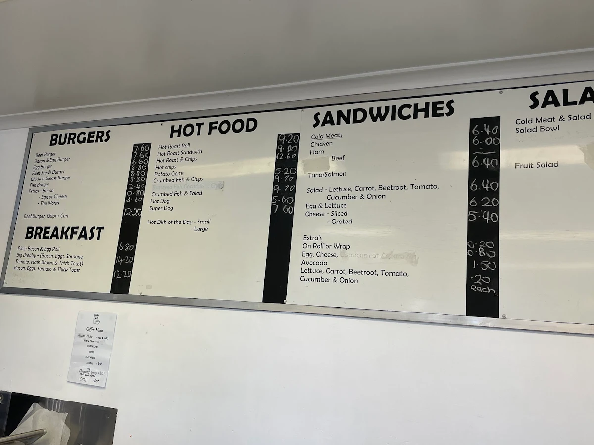 Menu, Meadowbrook Cafe