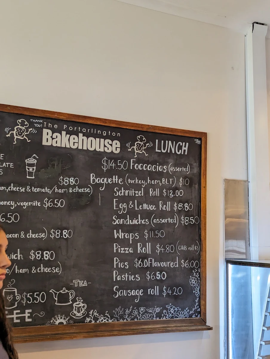Menu, The Portarlington Bakehouse