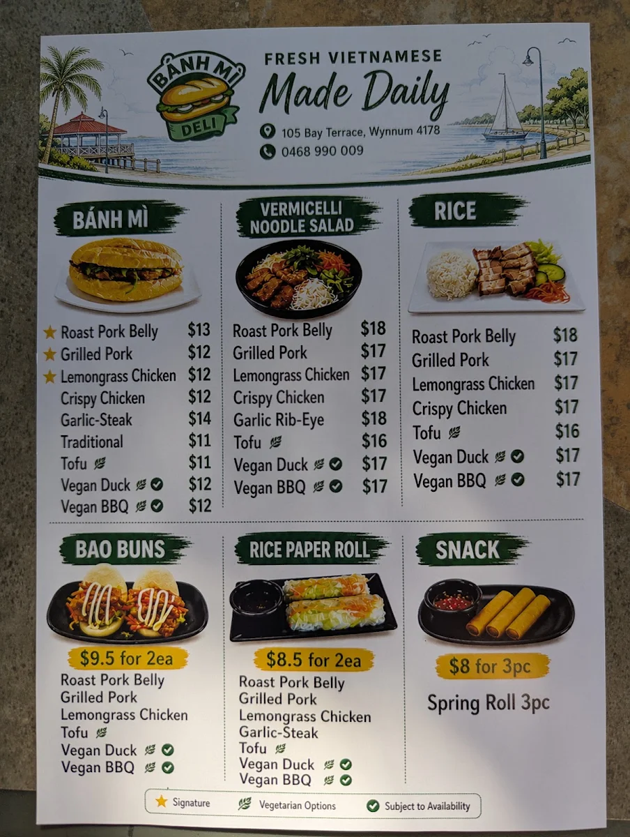 Menu, Banh Mi Deli