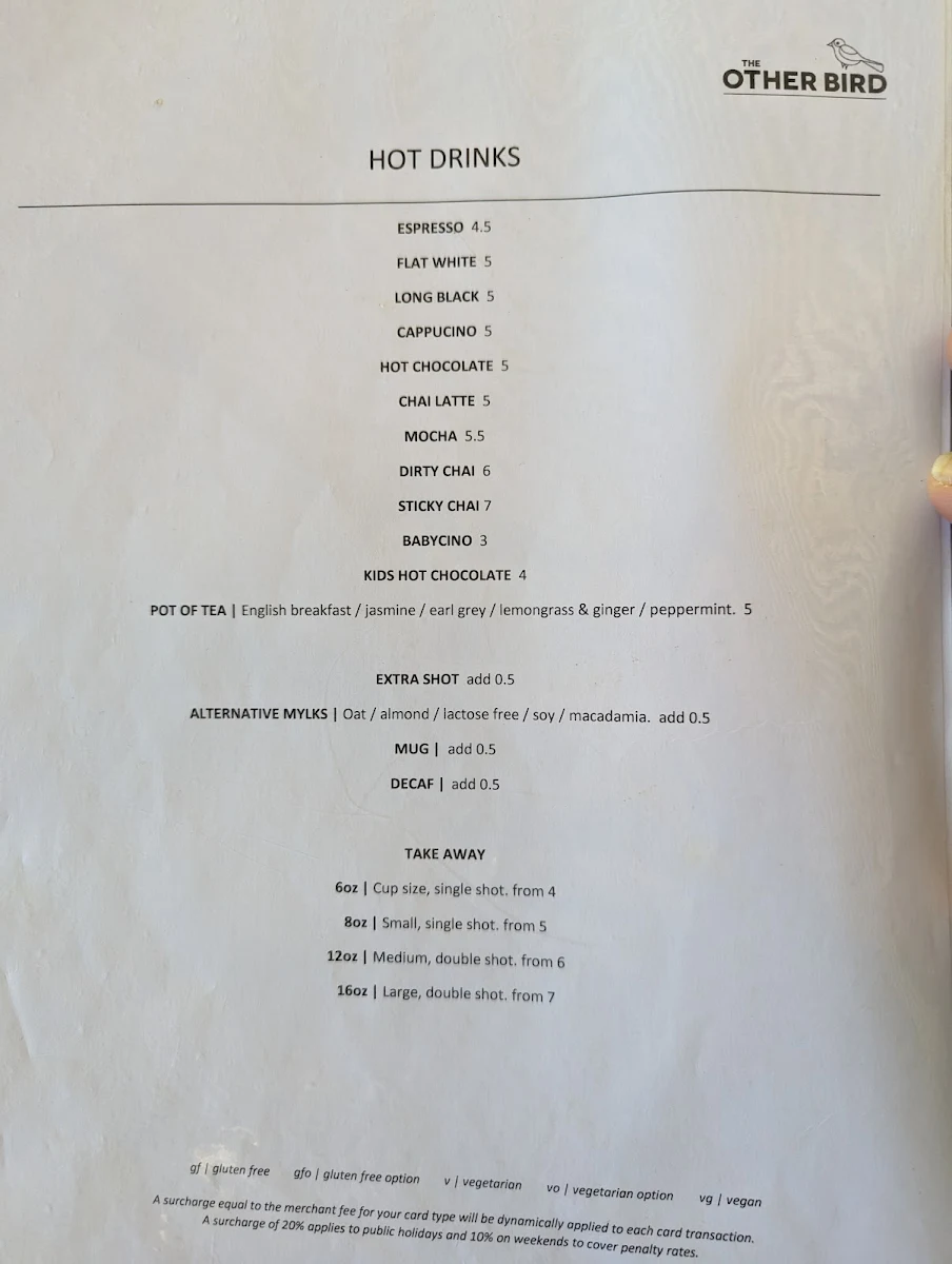 Menu, The Other Bird