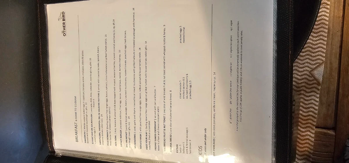 Menu, The Other Bird