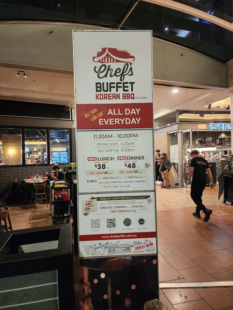 Menu, Chefs Buffet Penrith (Korean BBQ)