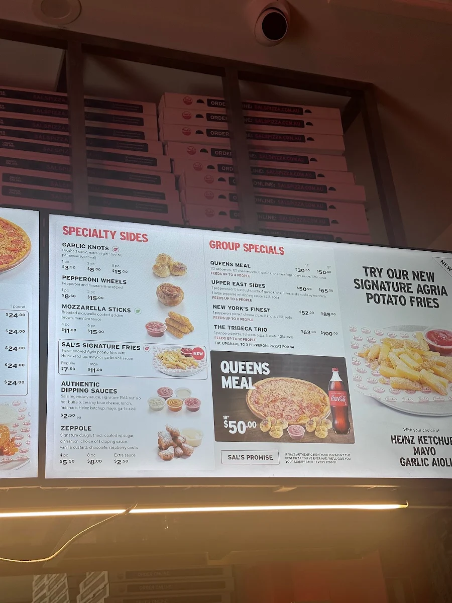 Menu, Sal's Authentic New York Pizza - York St