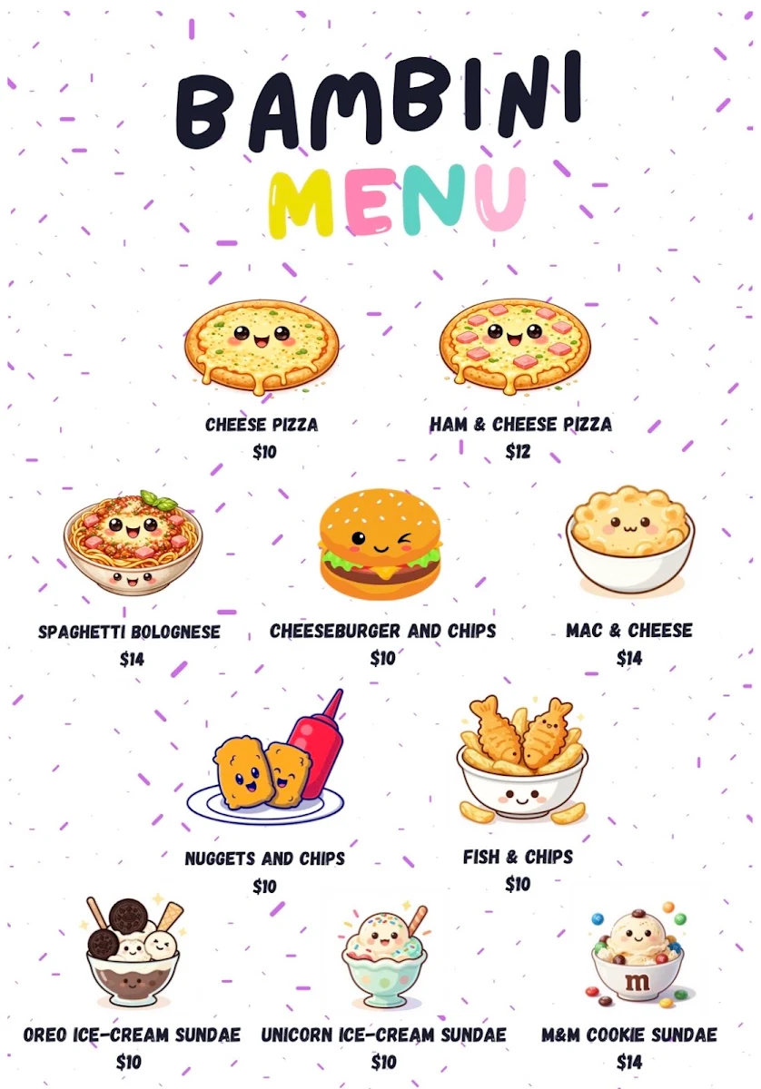 Menu, Little T's Cafe