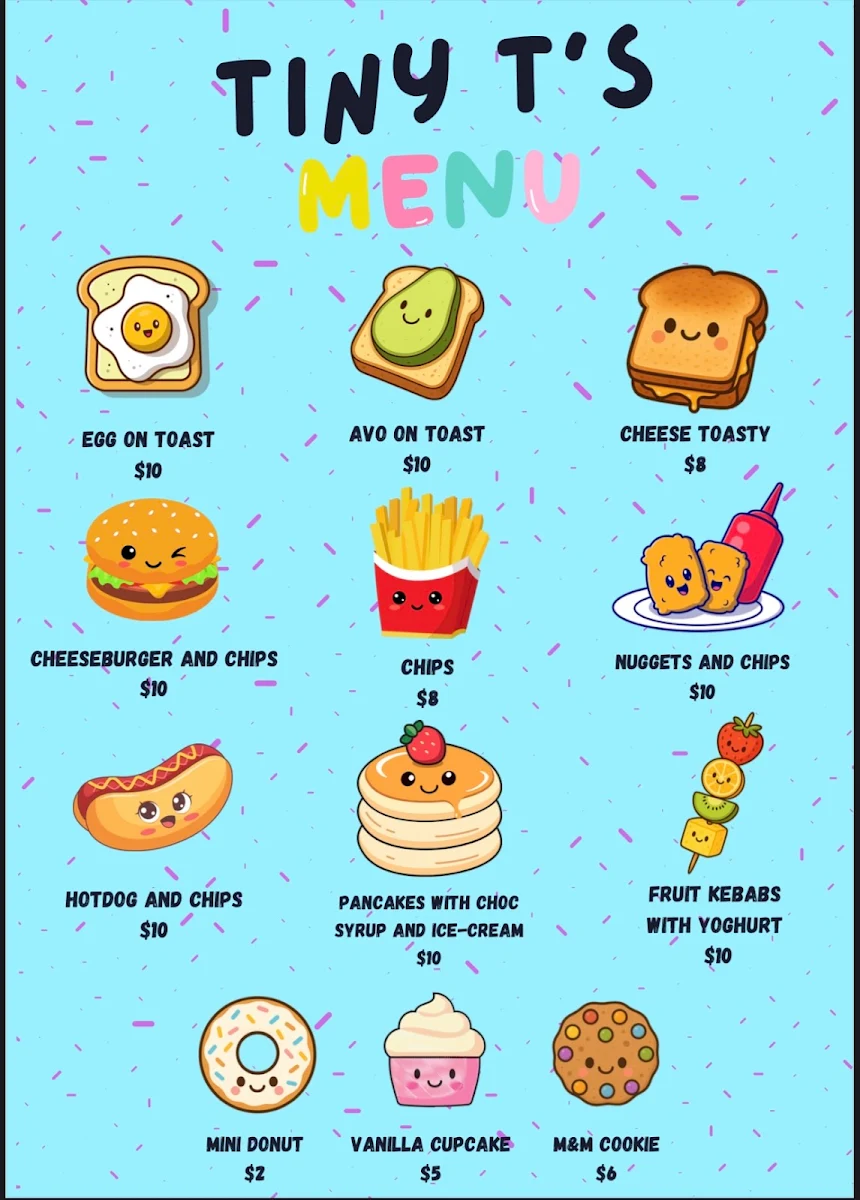 Menu, Little T's Cafe