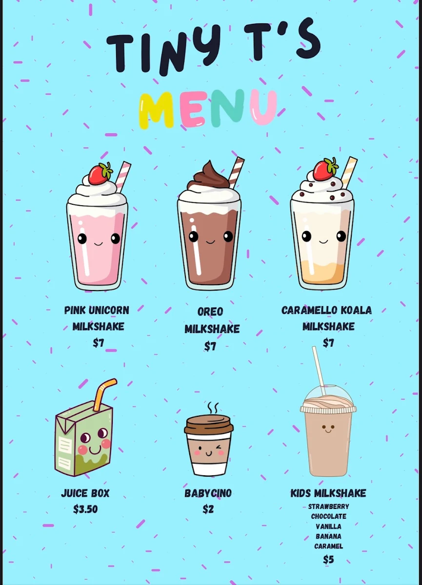 Menu, Little T's Cafe