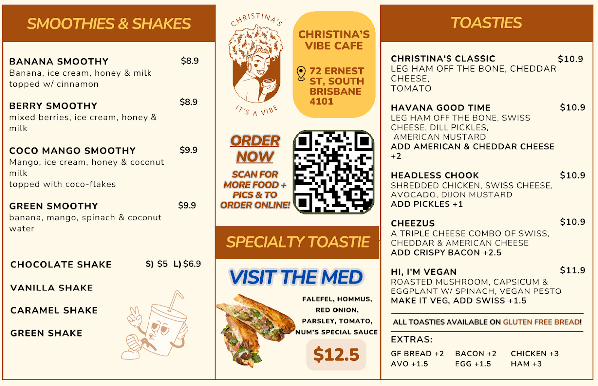 Menu, Christina’s Vibes Cafe