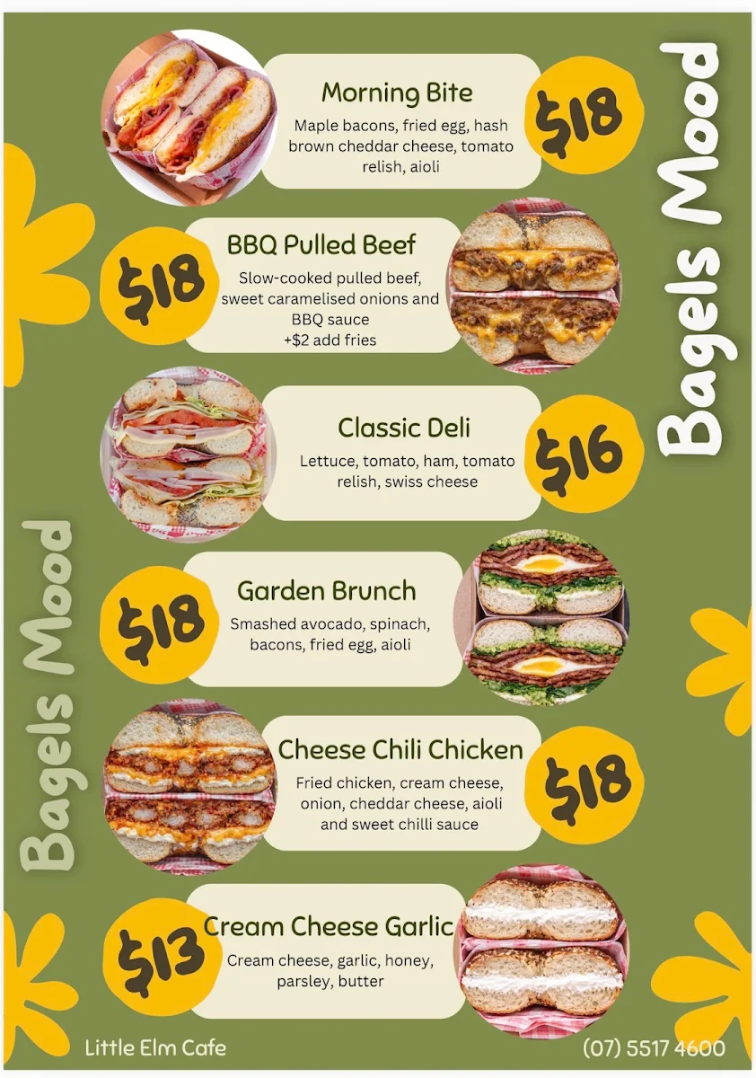 Menu, Little Elm Cafe and Bar