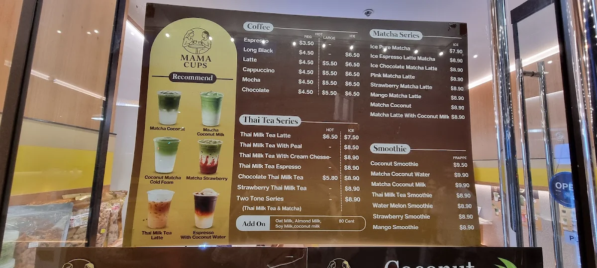 Menu, Mama Cups