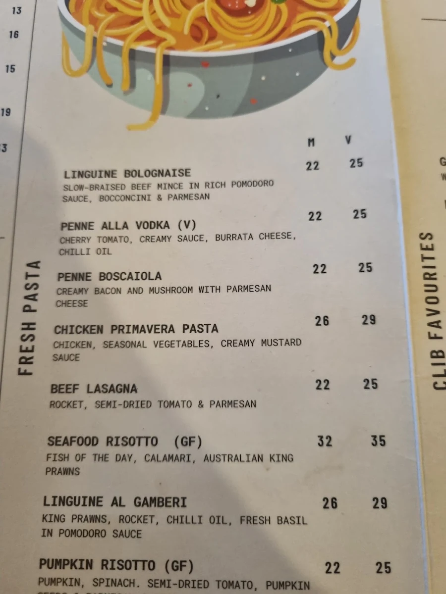 Menu, Il Lago Bistro
