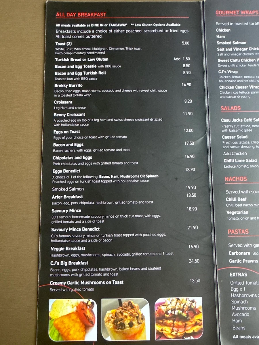Menu, Casu Jacks