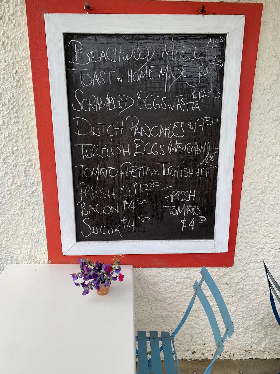 Menu, Beachwood Cafe