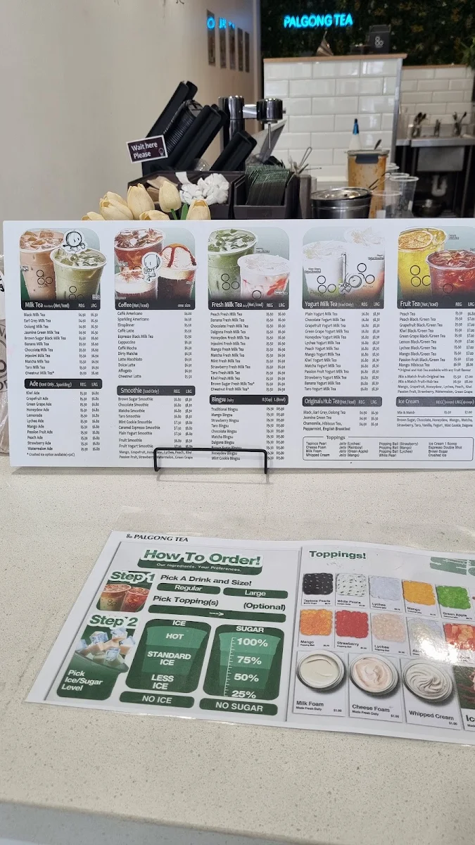 Menu, Palgong Tea Bentleigh