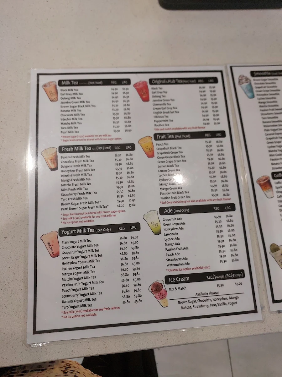 Menu, Palgong Tea Bentleigh