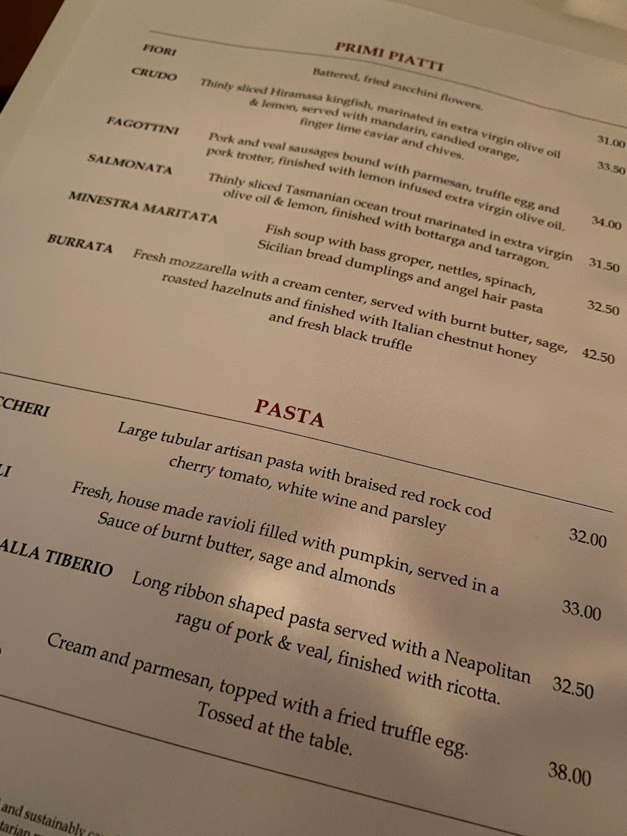 Menu, Buon Ricordo Italian Restaurant & Private Dining