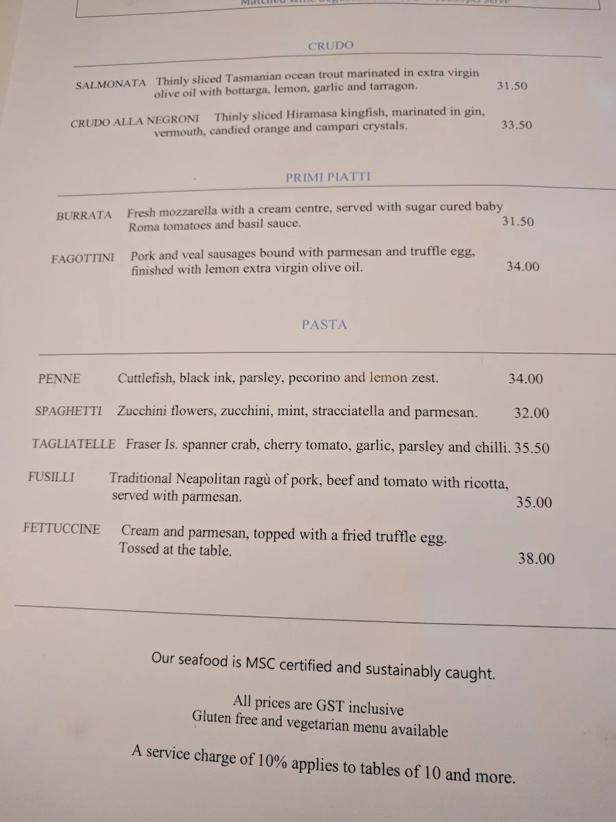 Menu, Buon Ricordo Italian Restaurant & Private Dining